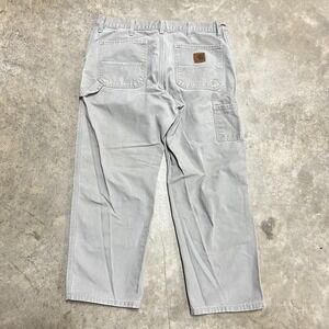 Vintage Carhartt Carpenter Pants Mens 38x30 Gray Faded Workwear Utility Y2
